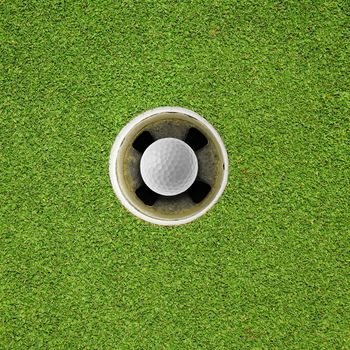 Golf ball in hole