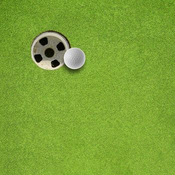 golf ball hole on a field