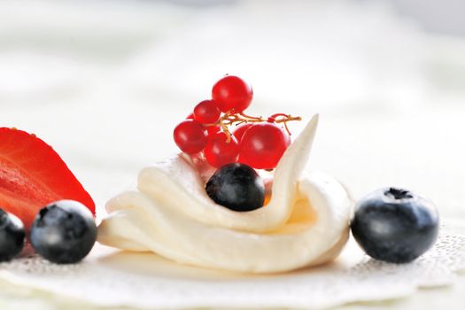 Cream meringues, delicious french dessert