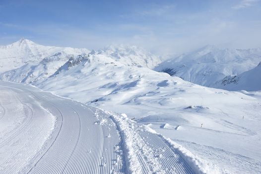 Mountains with snow in winter, Val-d'Isere, Alps, France