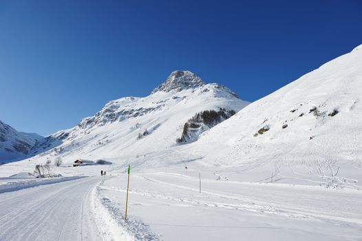 Mountains with snow in winter, Val-d'Isere, Alps, France