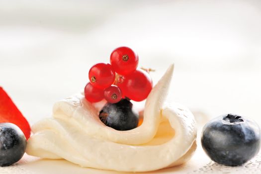 Cream meringues, delicious french dessert