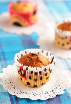 Delicious homemade muffins on the table