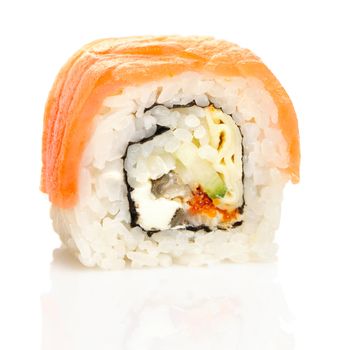 Sushi roll isolated on white background