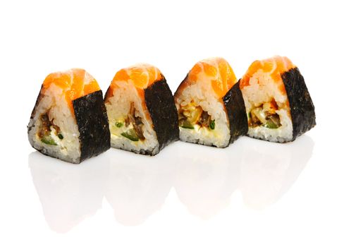 Sushi roll isolated on white background