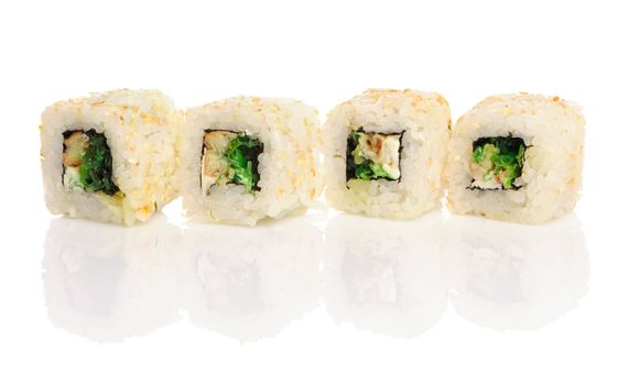 Sushi roll isolated on white background