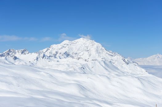 Mountains with snow in winter, Val-d'Isere, Alps, France