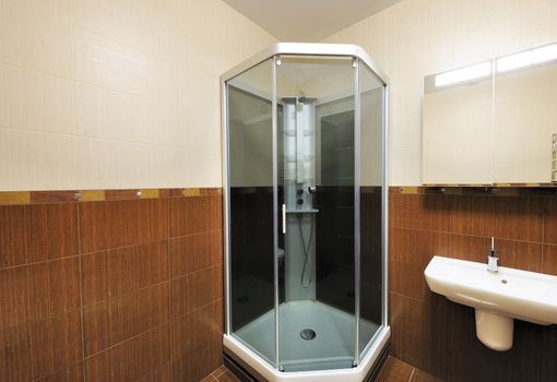 Modern luxury bathroom interior. No brandnames or copyright objects. 