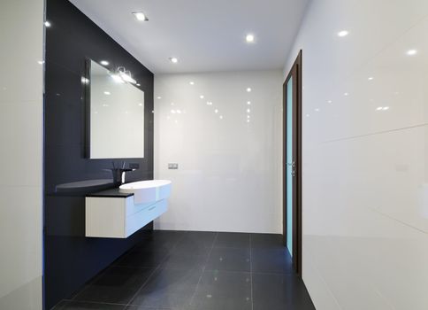 Modern luxury bathroom interior. No brandnames or copyright objects. 