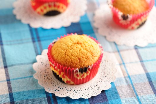 Delicious homemade muffins on the table