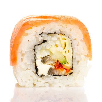 Sushi roll isolated on white background