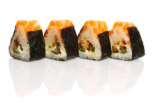 Sushi roll isolated on white background