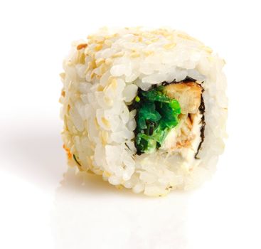Sushi roll isolated on white background