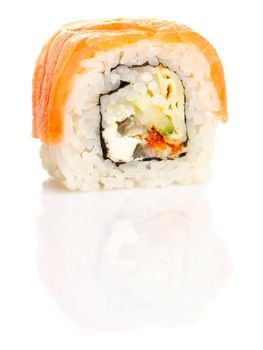 Sushi roll isolated on white background