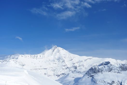 Mountains with snow in winter, Val-d'Isere, Alps, France