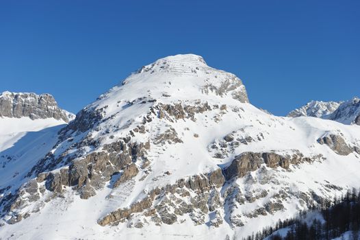 Mountains with snow in winter, Val-d'Isere, Alps, France
