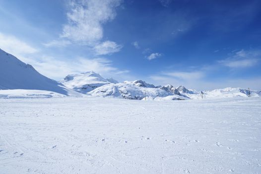 Mountains with snow in winter, Val-d'Isere, Alps, France