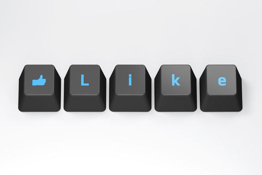 Keyboard's Like buttons, social network concept