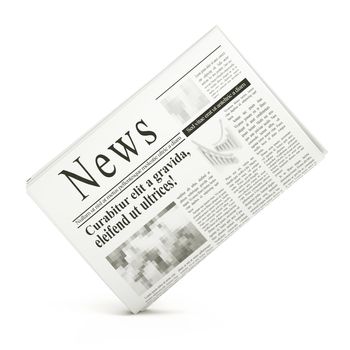 Newspapers on white background