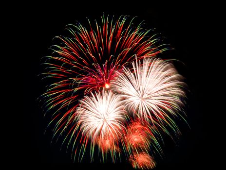 fireworks explode at night