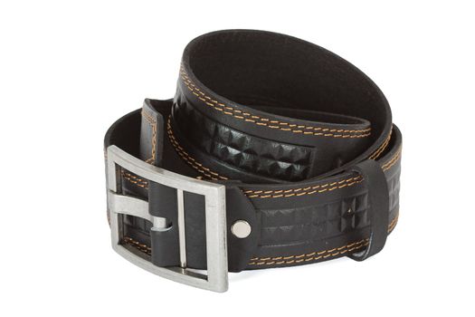 Leather belt, isolated on white background