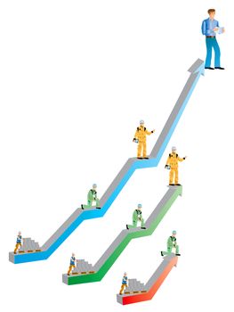 drawing a graph with economic construction workers for a social scale