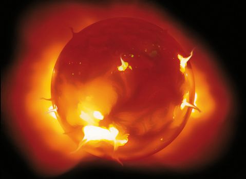 photo of a solar flare in space