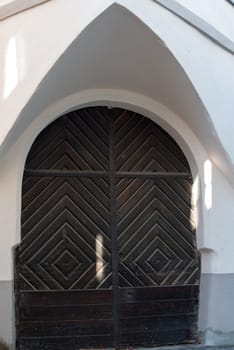 Old wooden door in old town of Augsburg, Germany