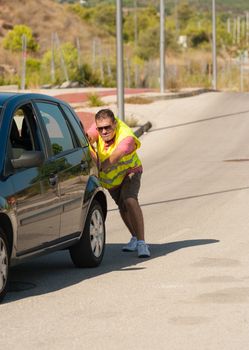 Having to push uphill after a breakdown