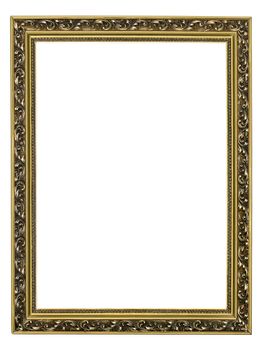gold-patterned frame for a picture isolated on a white background