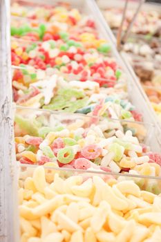 delicious assortement of sweets and jellybeans on market