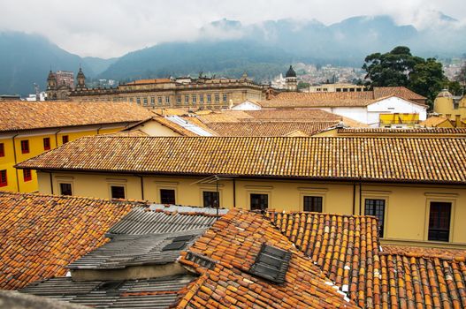 A general view of La Candelaria in Bogota with the Cathedral in the background.
