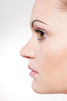 beautiful young woman portrait profile close up