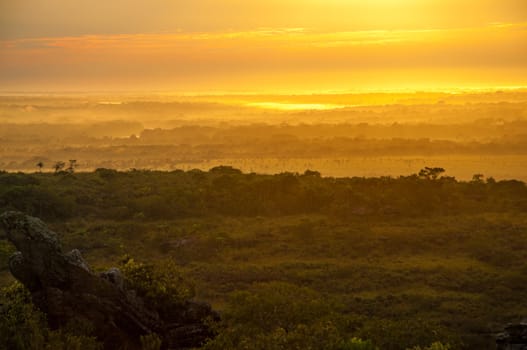 Early morning sunrise in La Macarena, Colombia.