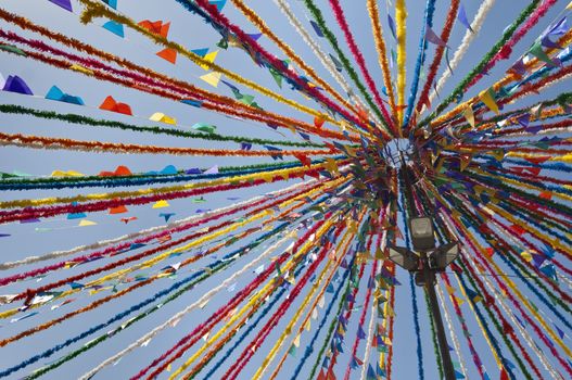 Detail of portuguese street traditional decorations in a summer festival, Alentejo, Portugal