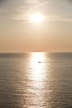beautiful golden  seascape sunset sunrise in summer