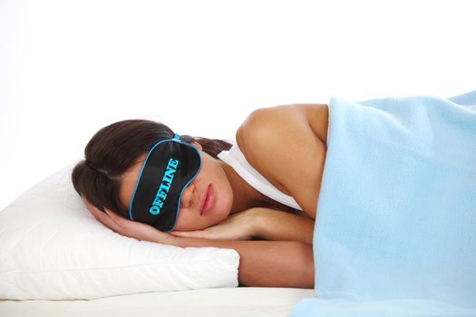offline beauty woman sleep on the pillow