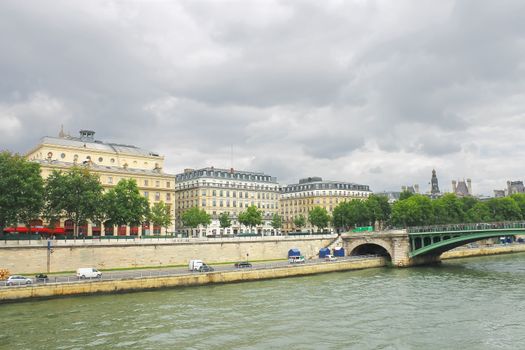 Seine embankment in Paris. France