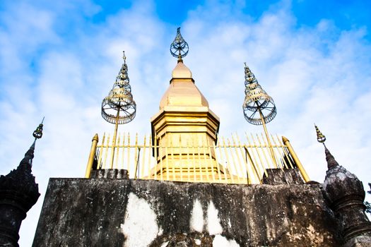 Temple on the hill. In Laos Country