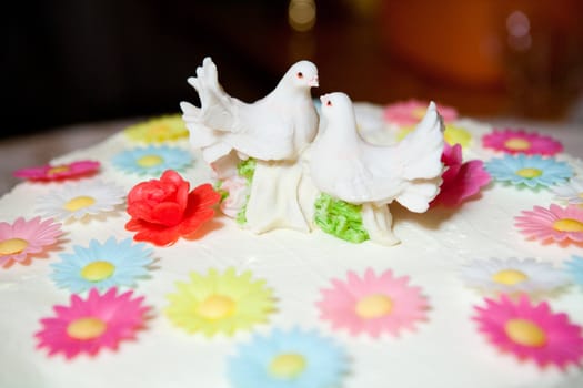 tasty birds on the cake