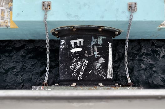  A cell pier fender protects a berthing ship.