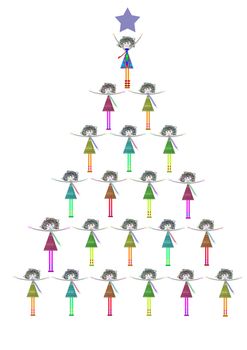 Christmas tree formed by people