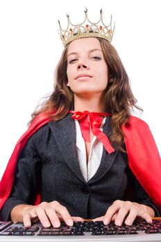Office queen isolated on the white