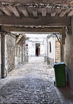 Decrepit courtyard in Paris, France