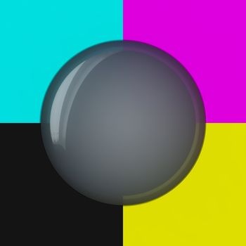 Grey bubble on the cmyk background