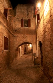 The ancient street of the knights in Rhodes Greece