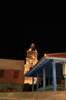 Historic mosque in Rhodes old Town at nightime