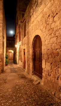 The ancient street of the knights in Rhodes Greece