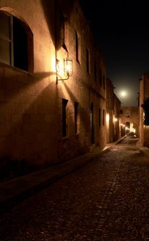 The ancient street of the knights in Rhodes Greece