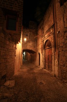 The ancient street of the knights in Rhodes Greece